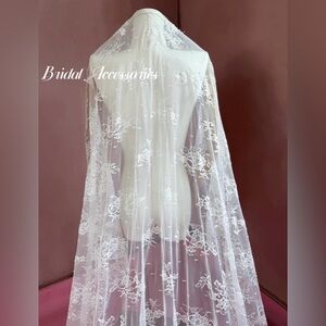 Cathedral Chantilly lace mantilla bridal veil